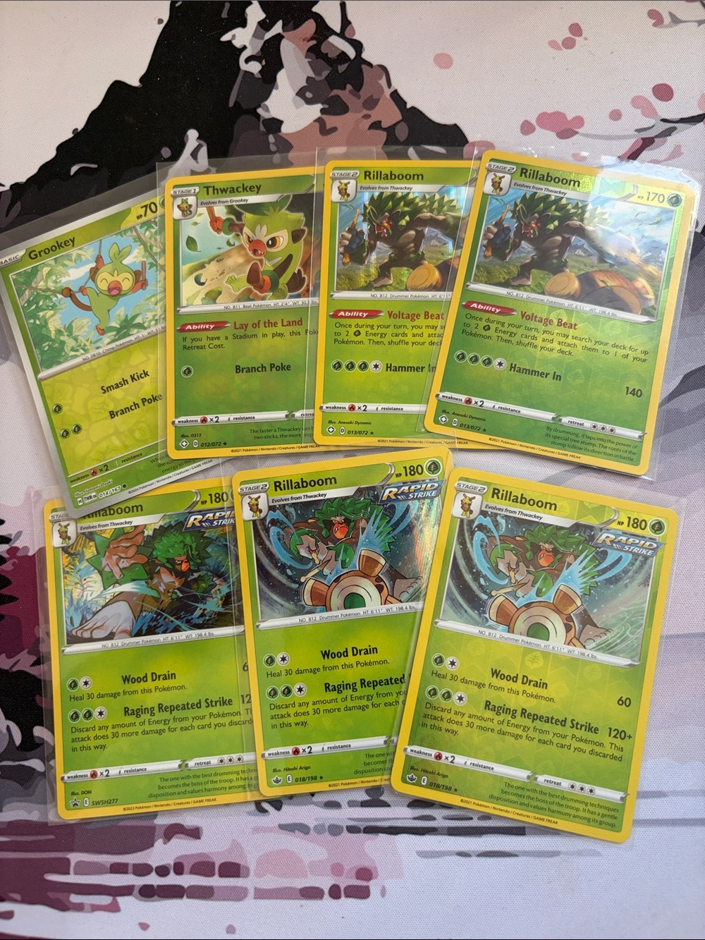 Grookey, Thwackey & Rillaboom Evolution Lot | 7 Holo Reverse Holo Cards ✨5/$25✨